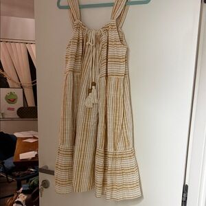 Spell Striped Cream and Brown Midi Dress